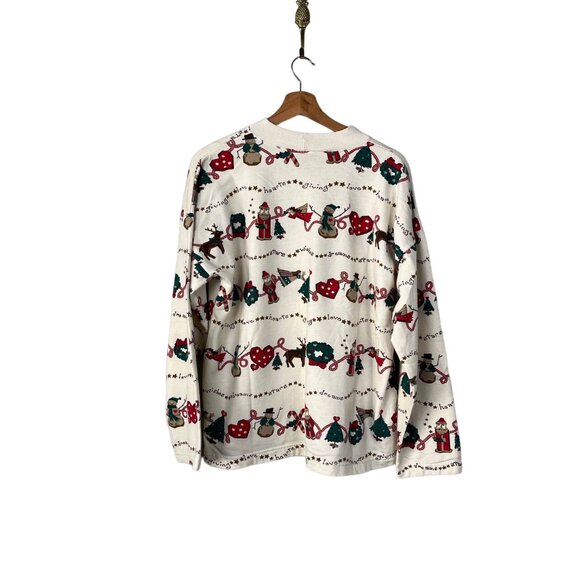Holiday Time Vintage Christmas Long Sleeve Crew Neck Women's 14W/16W Reindeer - Picture 2 of 6